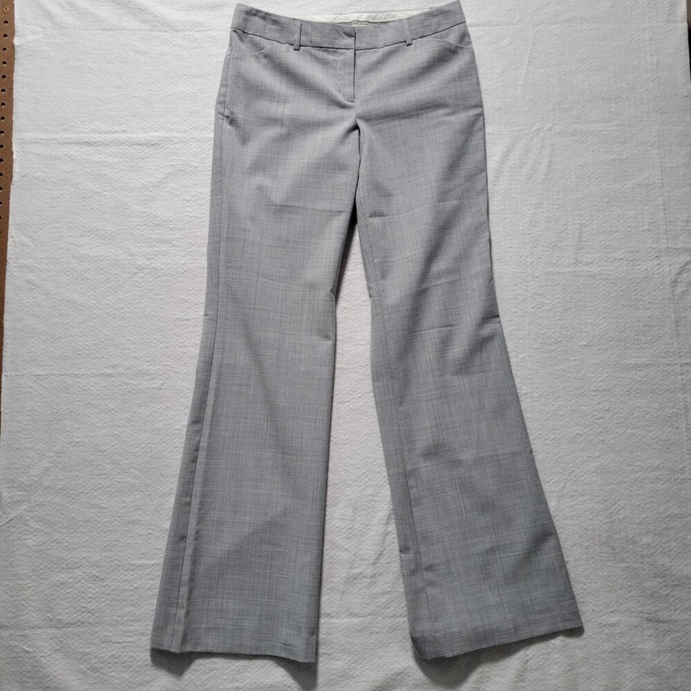 Express Design Studio Editor Dress Pants Size 8 Light Grey Wide Leg Stretch EUC